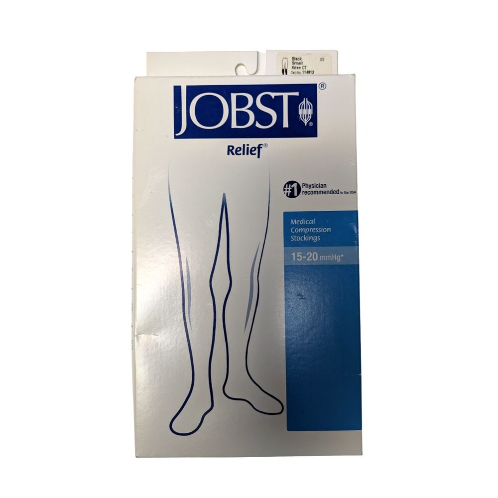 JOBST Relief Knee High Graduated Compression Socks 15-20 mmHg Small Black